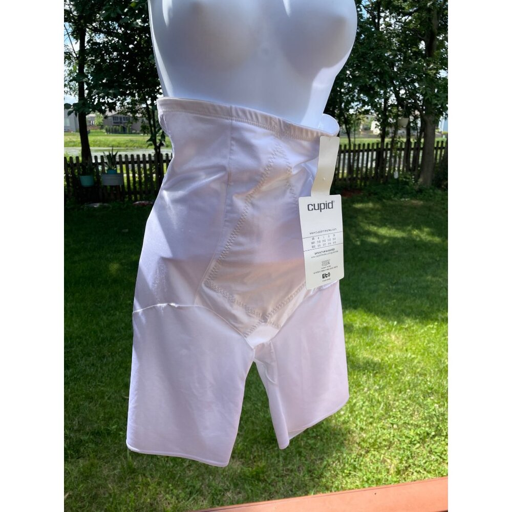 Vintage Cupid Extra Firm Control Hi-Waist Thigh Slimmer XL White Deadstock
